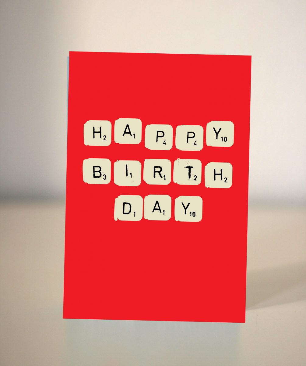 Red Scrabble Lover Birthday Card