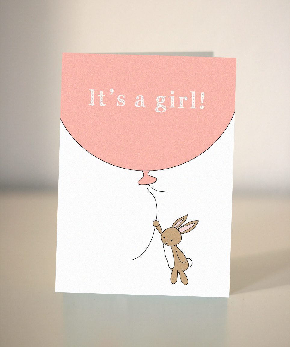 New Baby - It's a girl - cute card for new baby