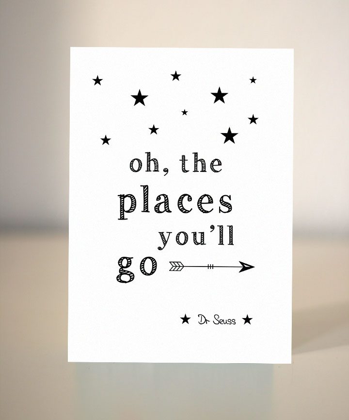 Good luck - Graduation card - Dr Seuss quote - Oh the places you'll go