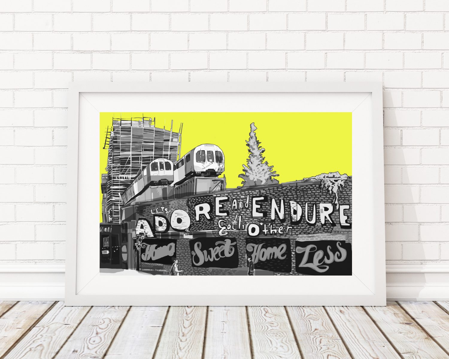 Village Underground (Yellow), East London Art Print