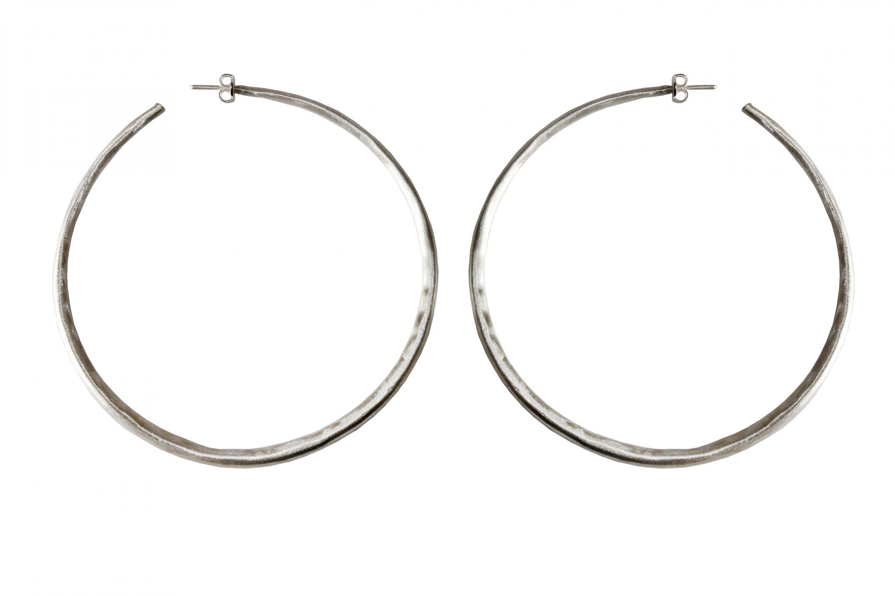XL Silver Chenier Hoop Earrings