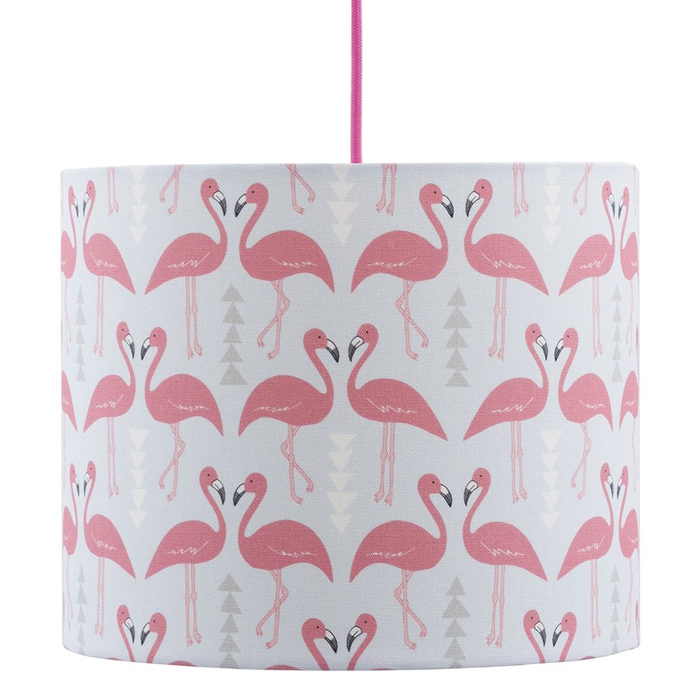Flamingo Flourish lampshade, ice blue