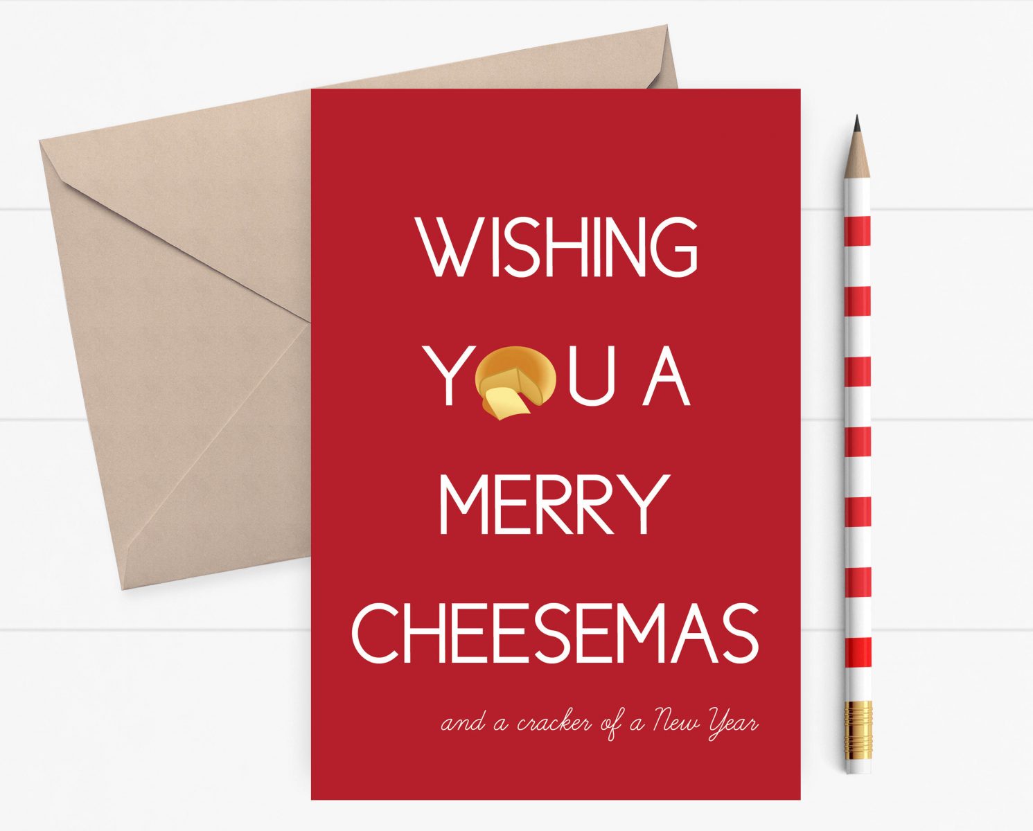 Christmas Card - Wishing you a Merry Cheesemas