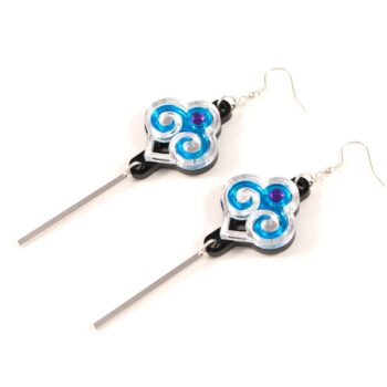 FORM035 Earrings - Silver, Skyblue, Purple