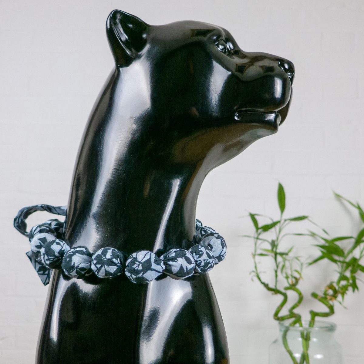 Chunky, Fabric Covered, Bead Necklace 'Anna'