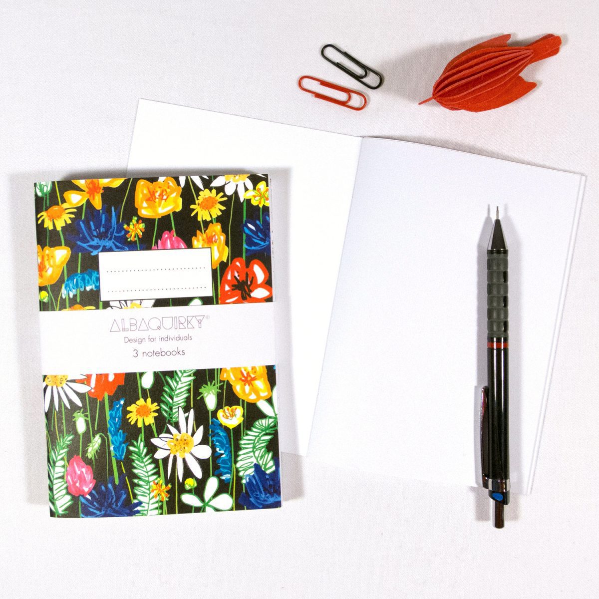 A6 Notebook set - 3 blank notebooks - 'Meadow Me'