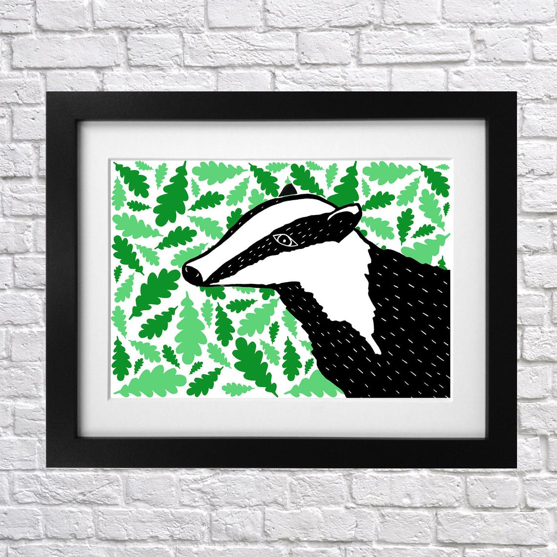 Windy Days Badger Print