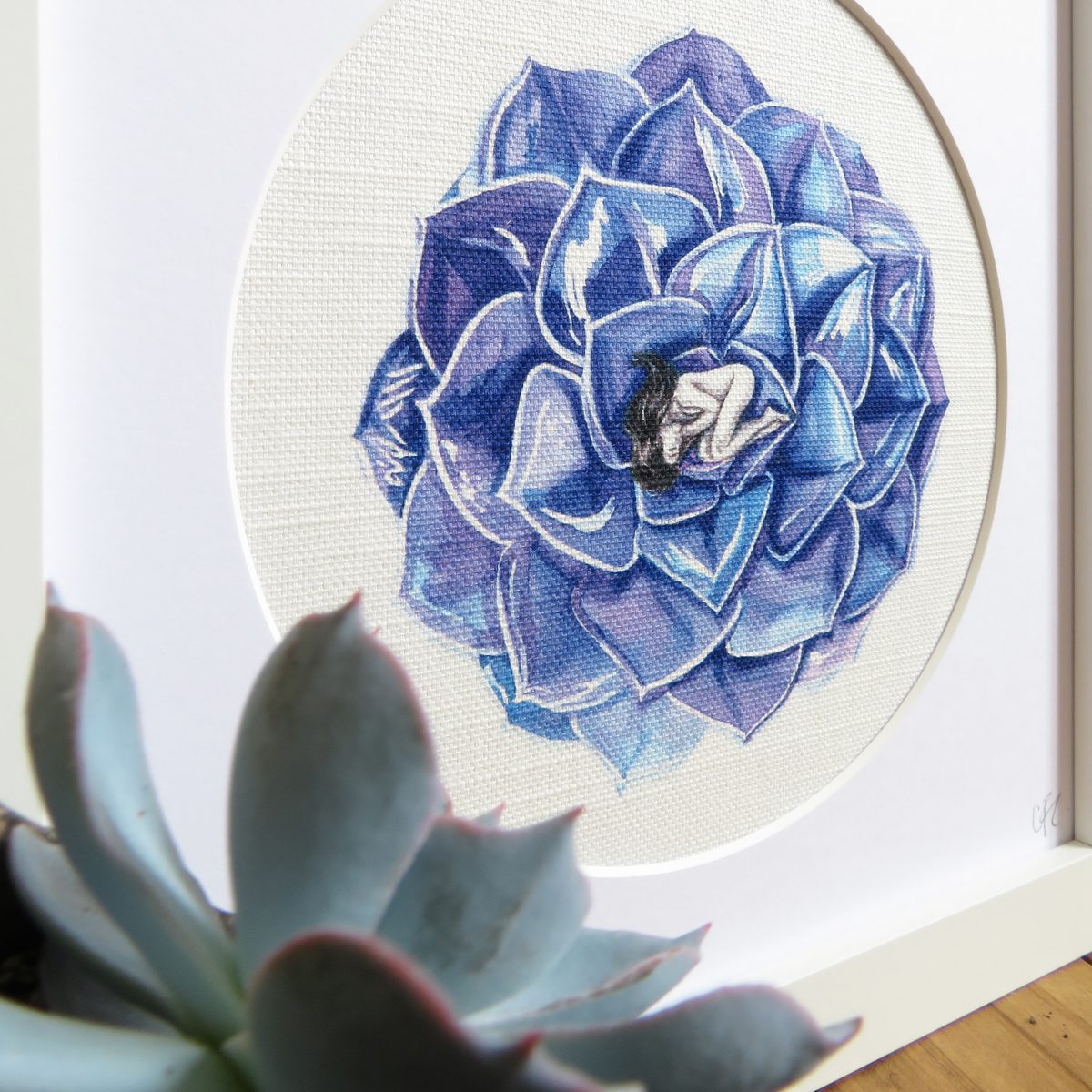 'Succulent Sleep' Cotton Linen Print