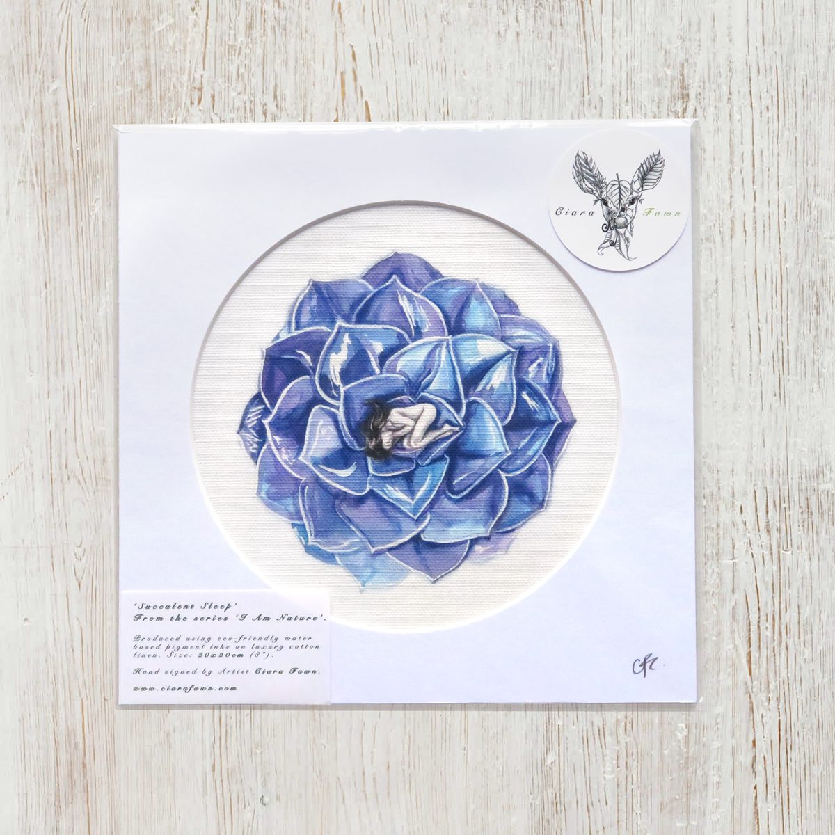 'Succulent Sleep' Cotton Linen Print