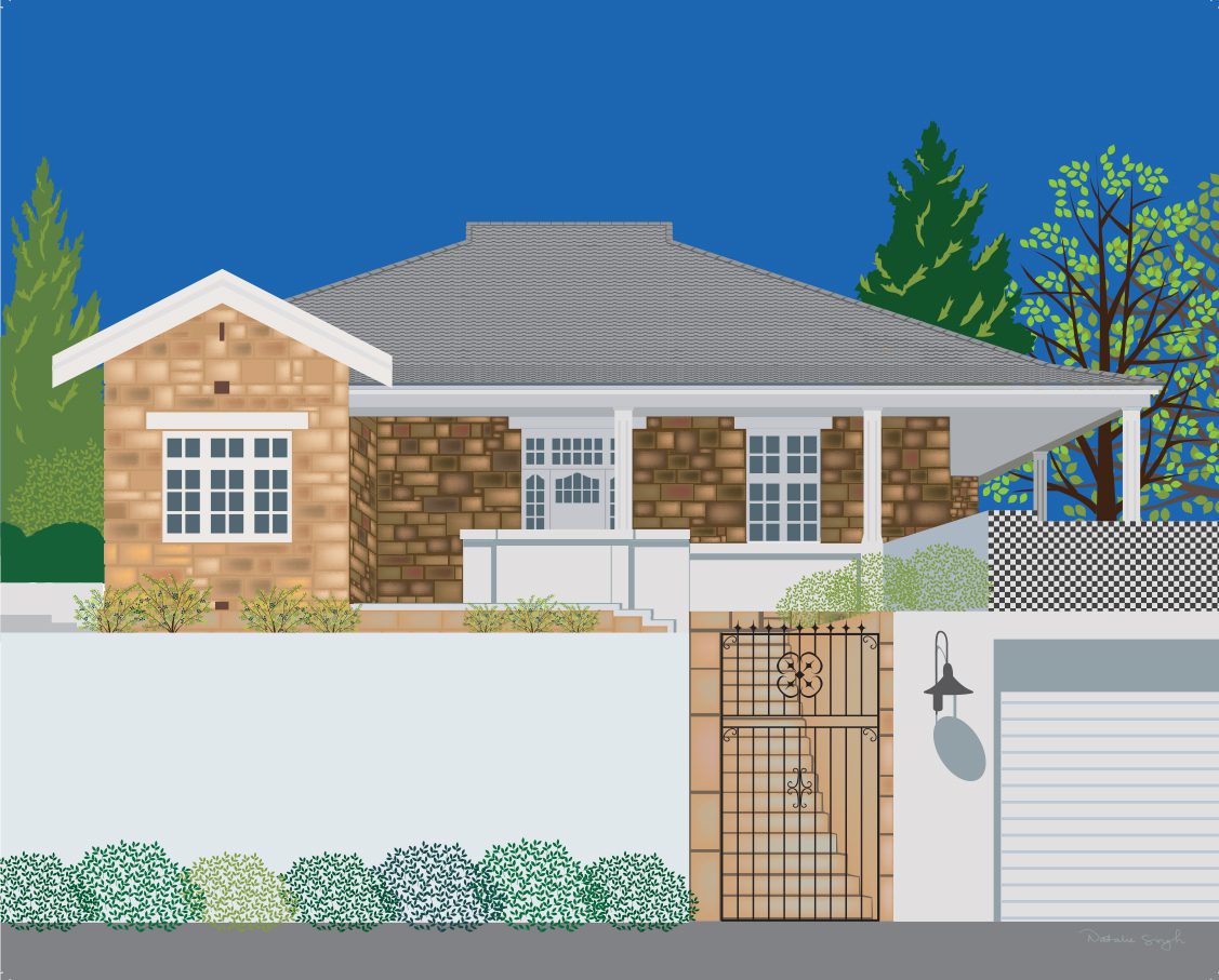 Personalised House Portrait - a Digitally Printed Illustration of your Home 30cm x 40cm