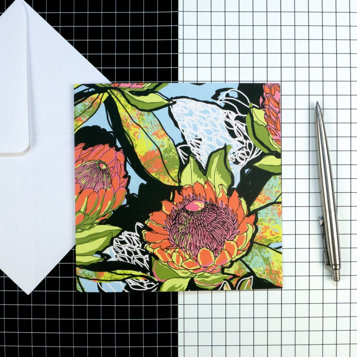 Greetings card - 'Protea'