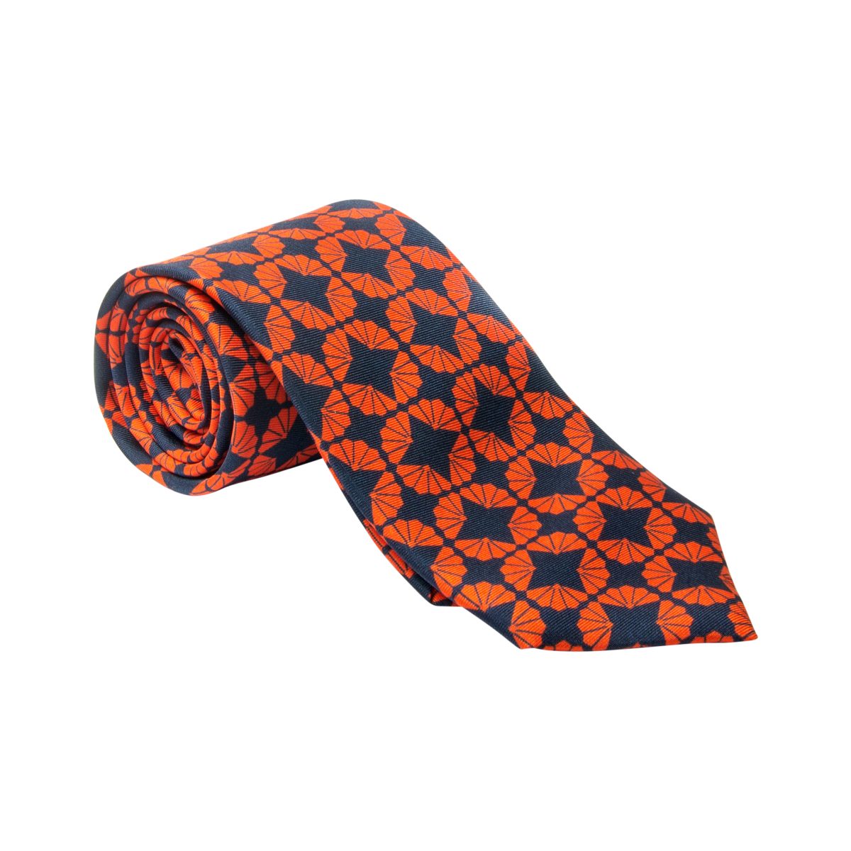 Art Deco Tie - Silk Tie - Fanfan Red
