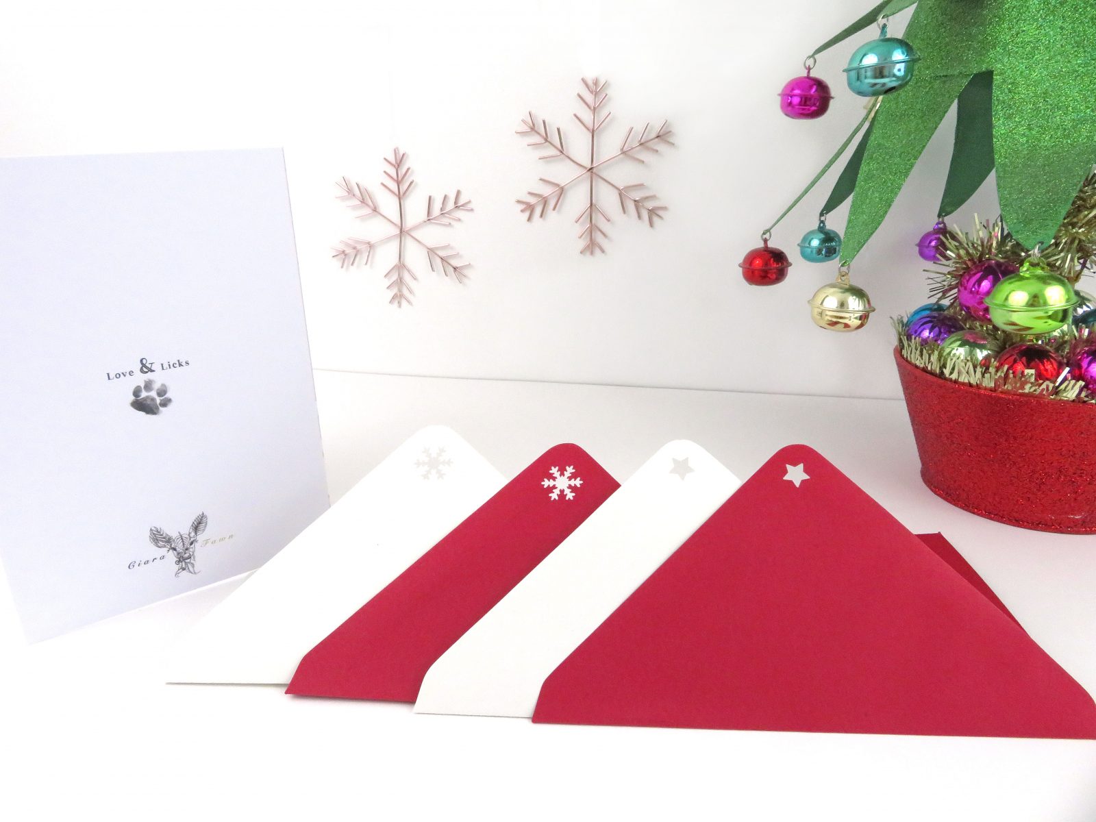 Figgy Pudding & Poodles Illustrated Christmas Card With Sparkle