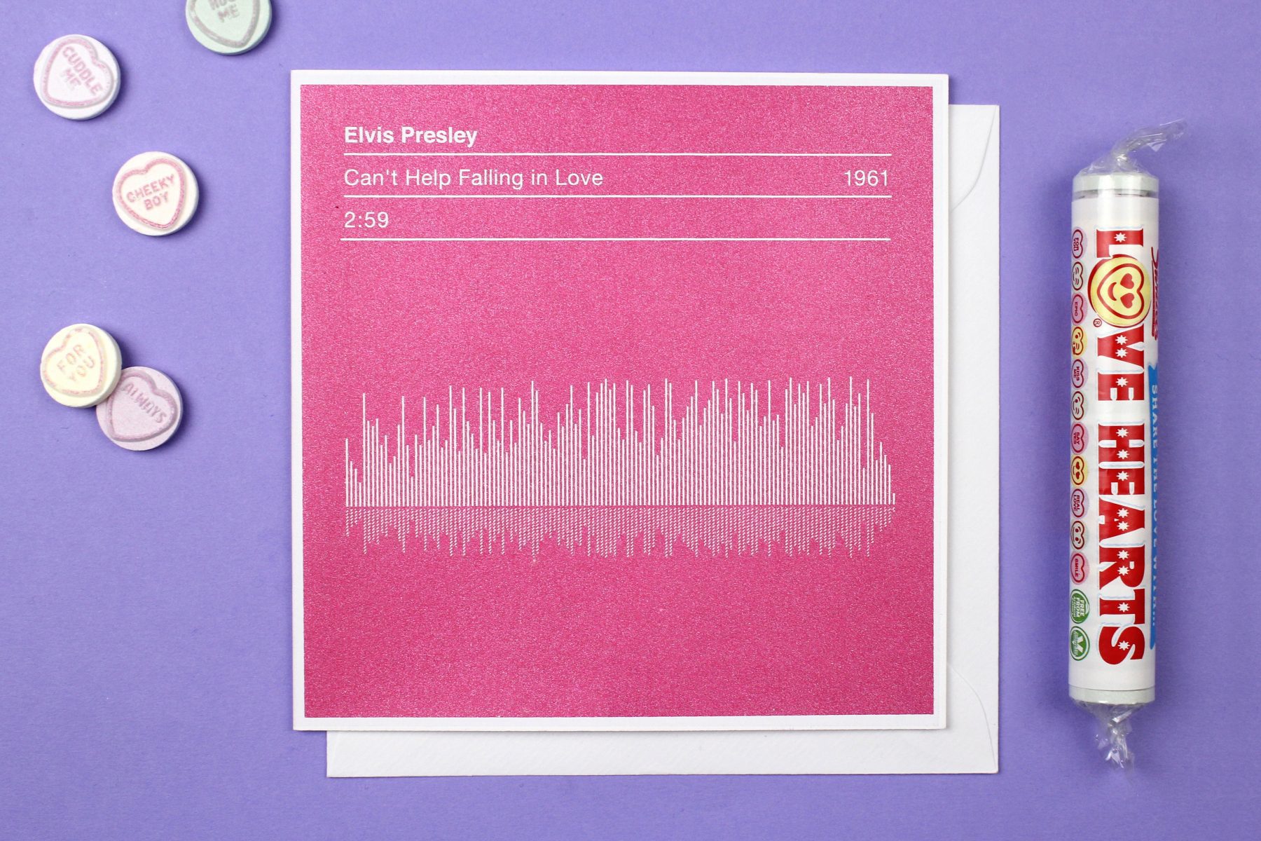 Elvis Presley 'Can't Help Falling In Love' Song Sound Wave Valentines Card