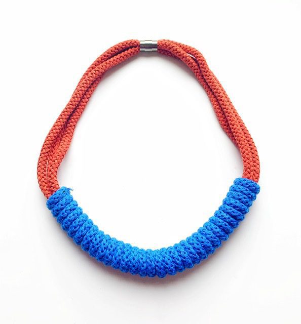 The Rita Necklace - Turquoise and Coral statement rope jewellery