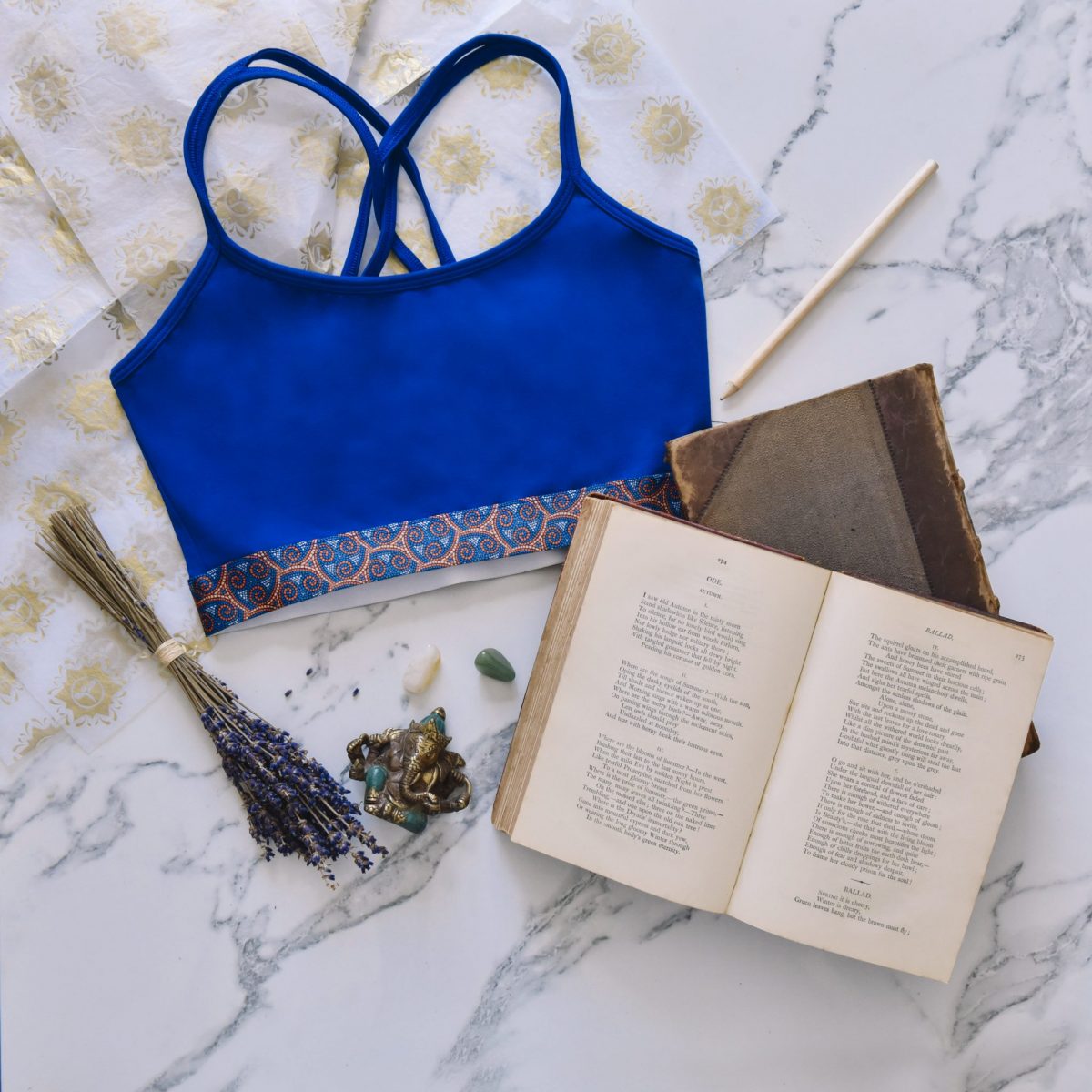 Warm Chakra Yoga Bra Blue