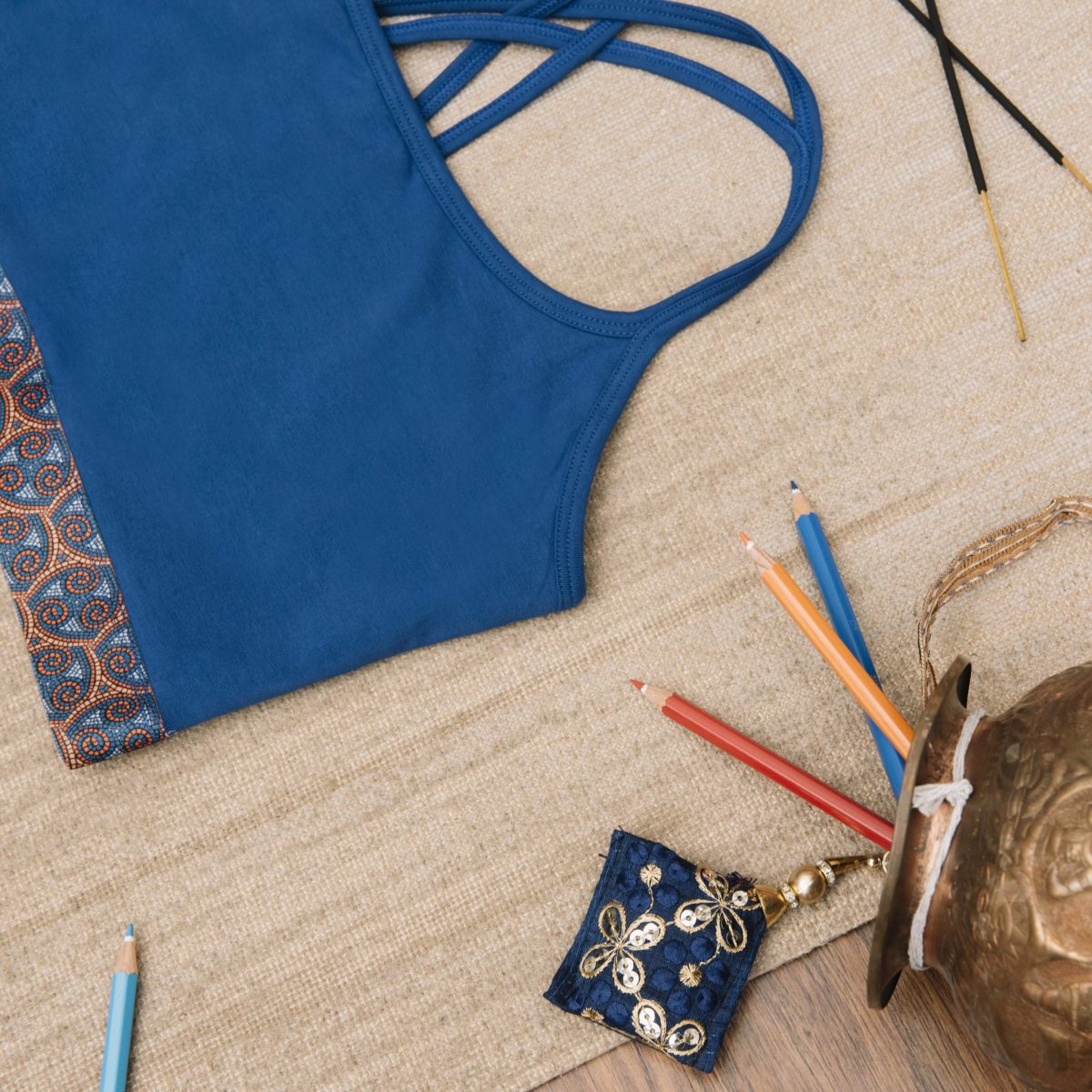 Warm Chakra Yoga Bra Blue