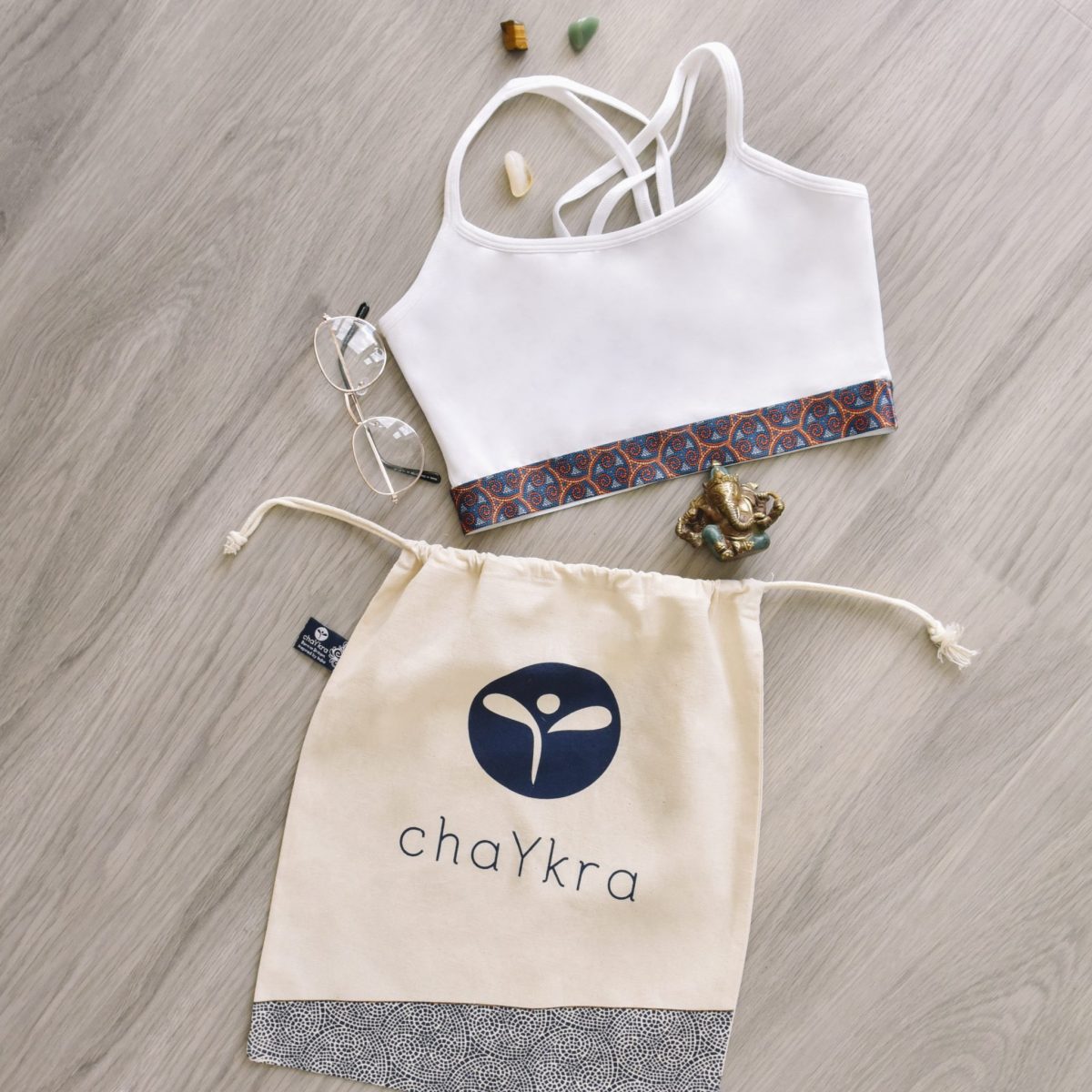 Warm Chakra Yoga Bra White