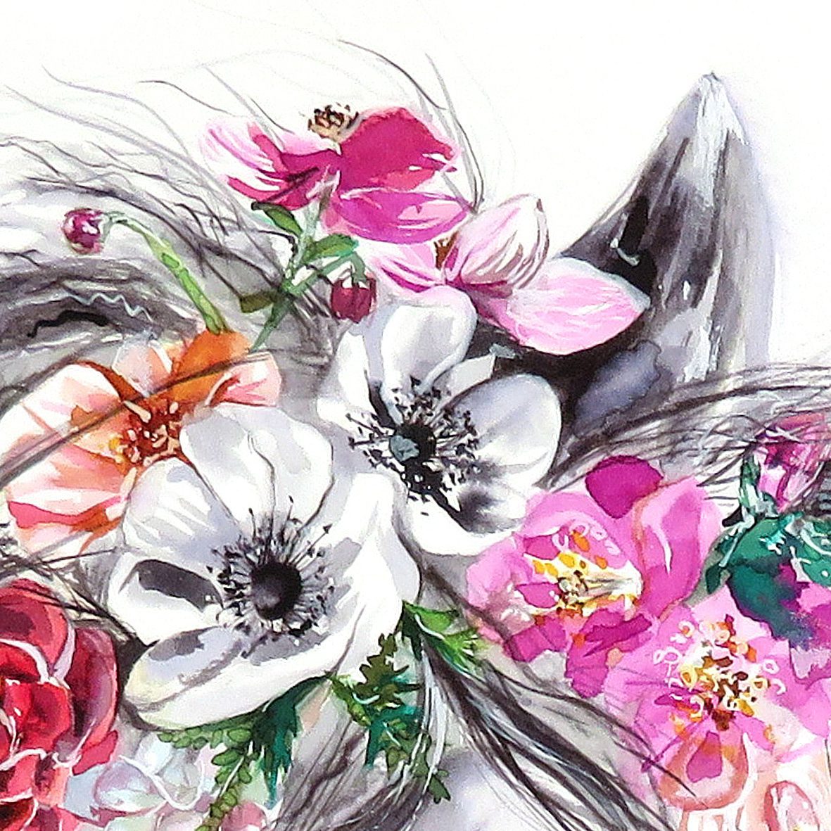 Bloom The Horse Watercolour Print/Gold Leaf