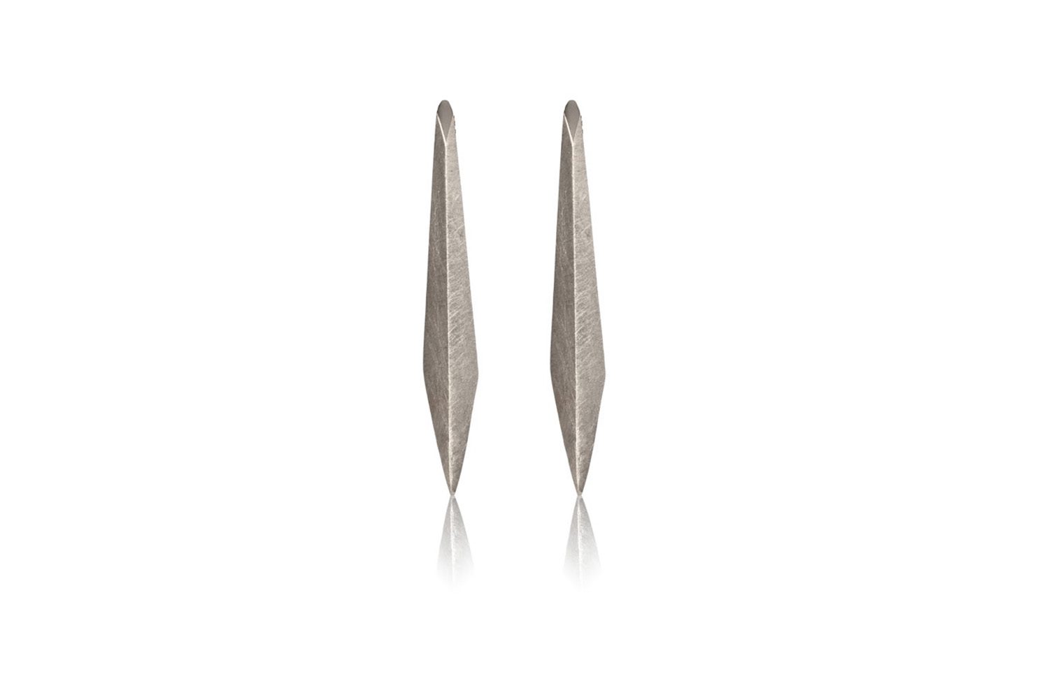 Slim Shard Earrings, Silver