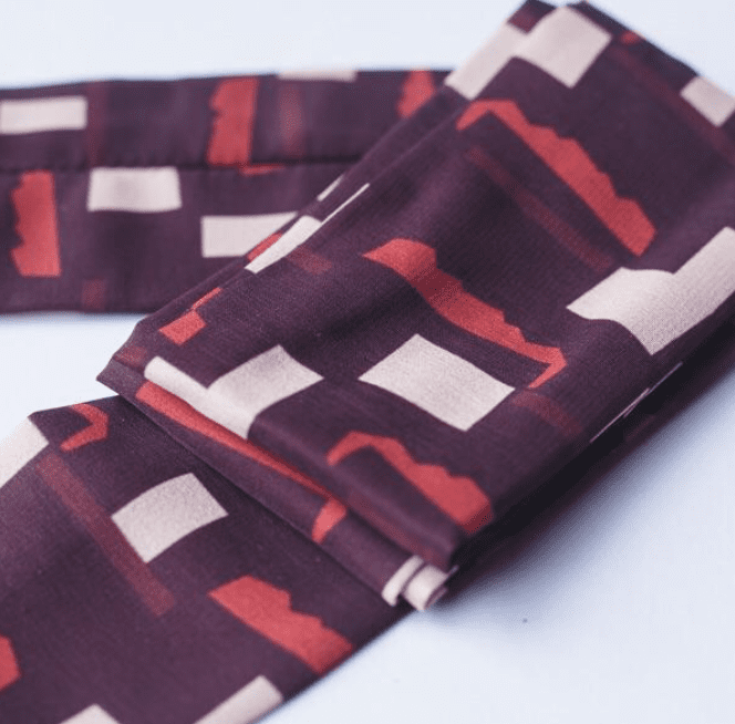 Berry Jigsaw Twilly Scarf