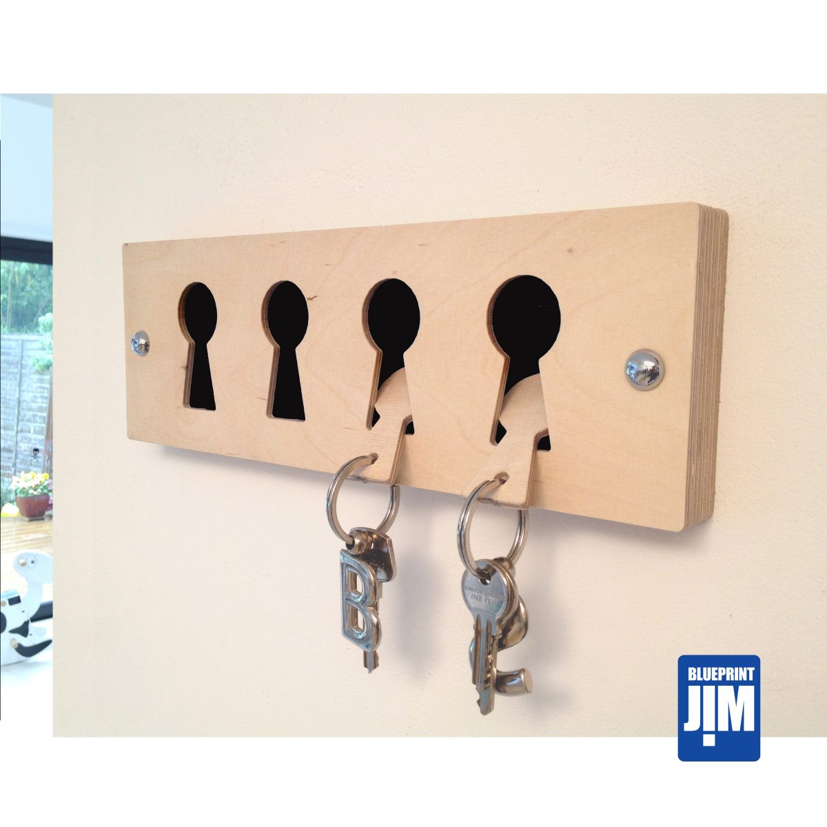 Black Birch faced ply keyrack & fobs
