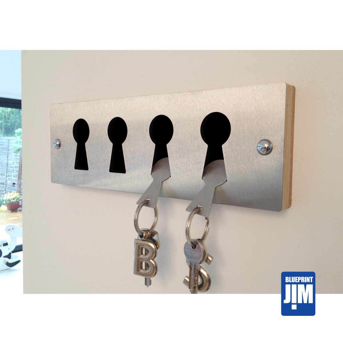 Black Stainless steel keyrack & fobs