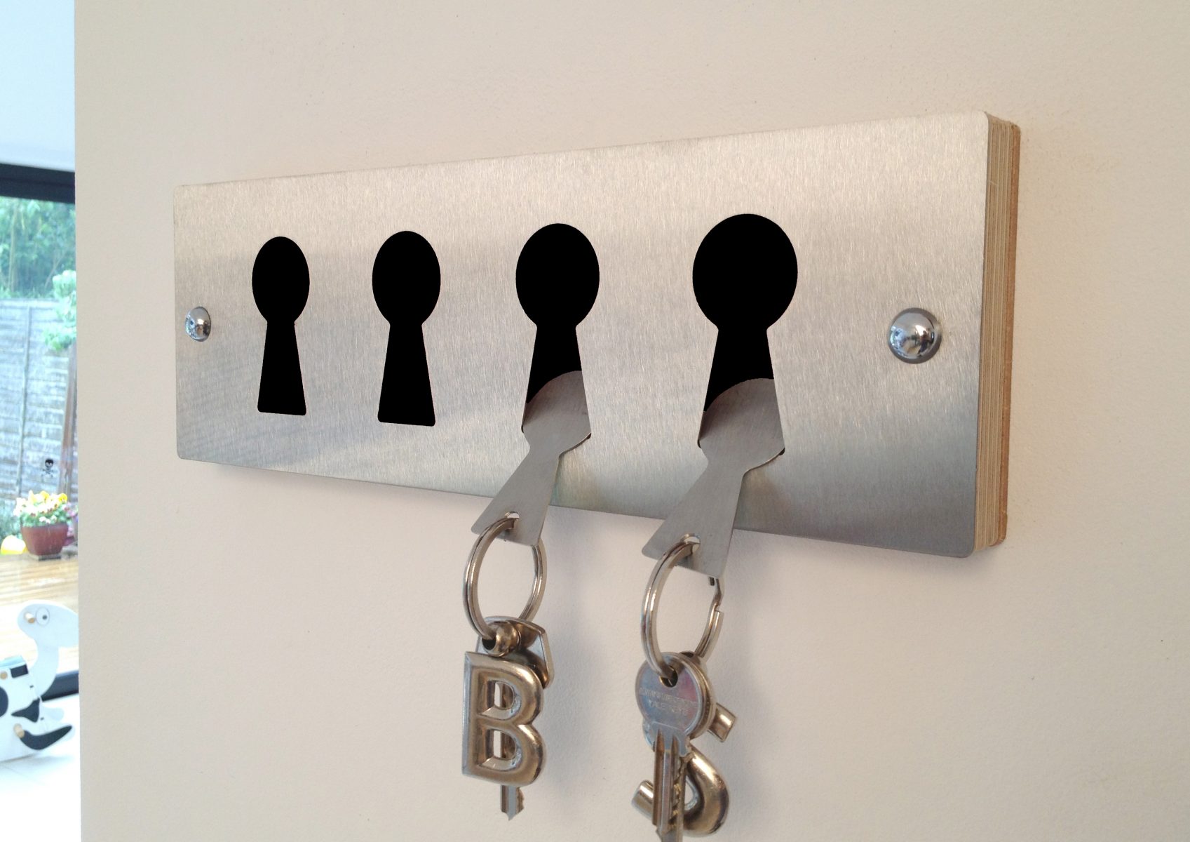 Black Stainless steel keyrack & fobs