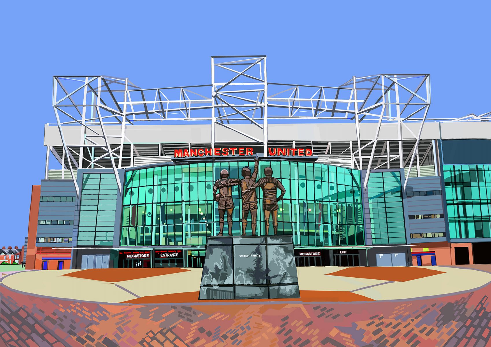 Old Trafford, Manchester United Stadium (MUFC) Art Print