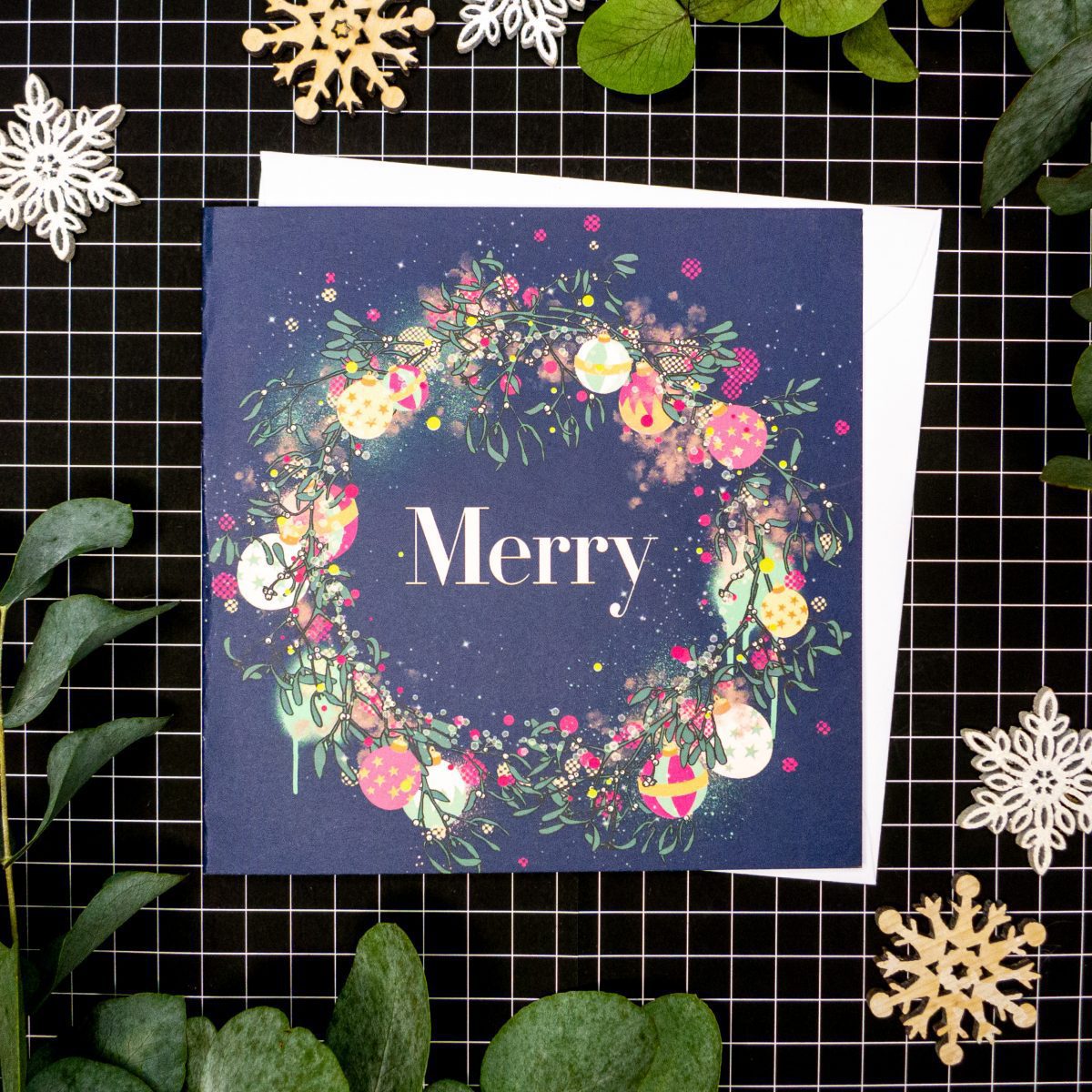 Christmas card - 'Merry'