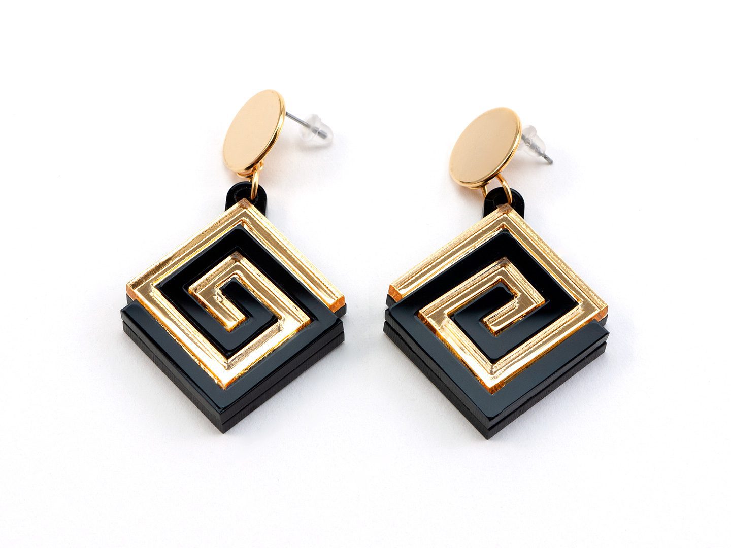 FORM057 UXMAL Stud Earrings - Gold, Black