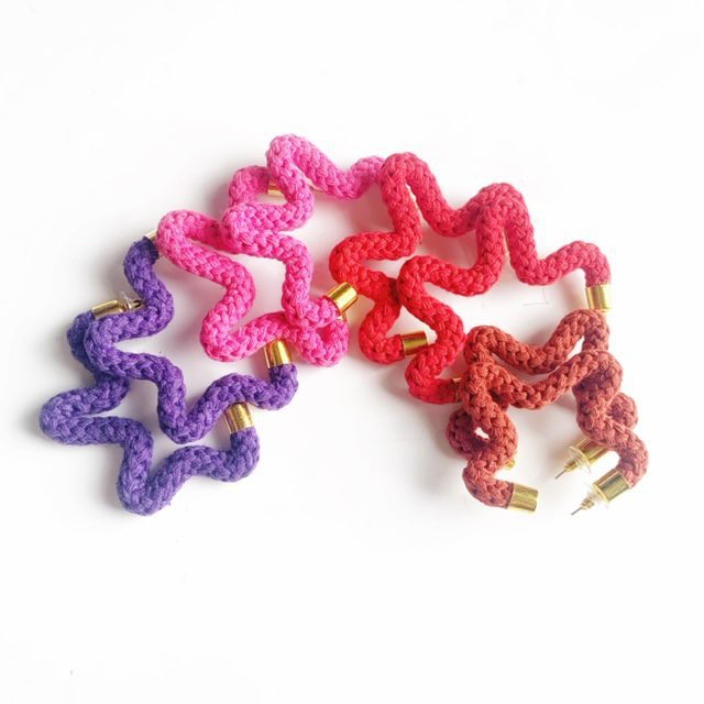 Star shaped colorful cotton earrings, Non-allergenic Star shaped Earrings, 27 colour choices