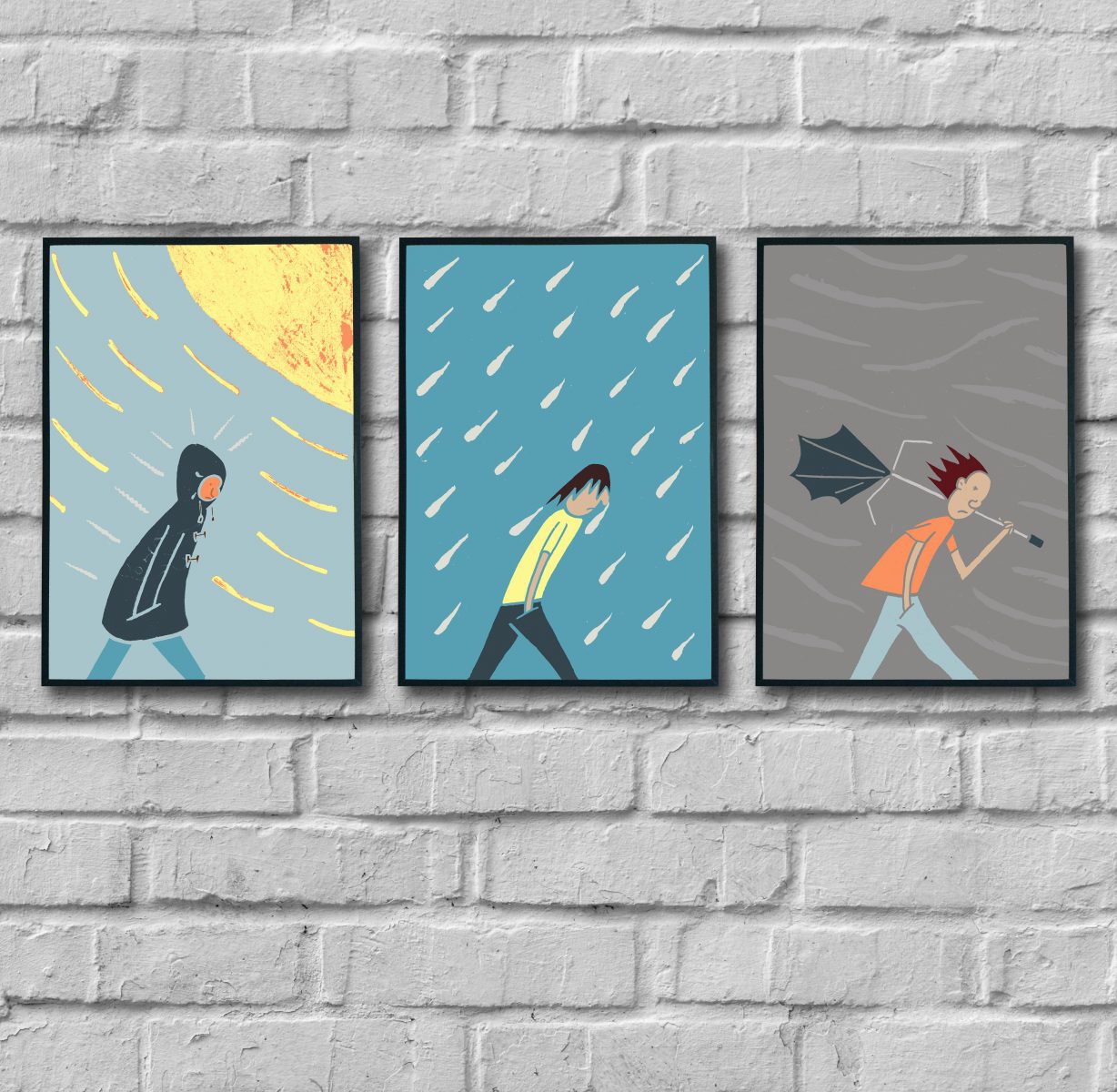 "British Summer Time" set of 3 prints
