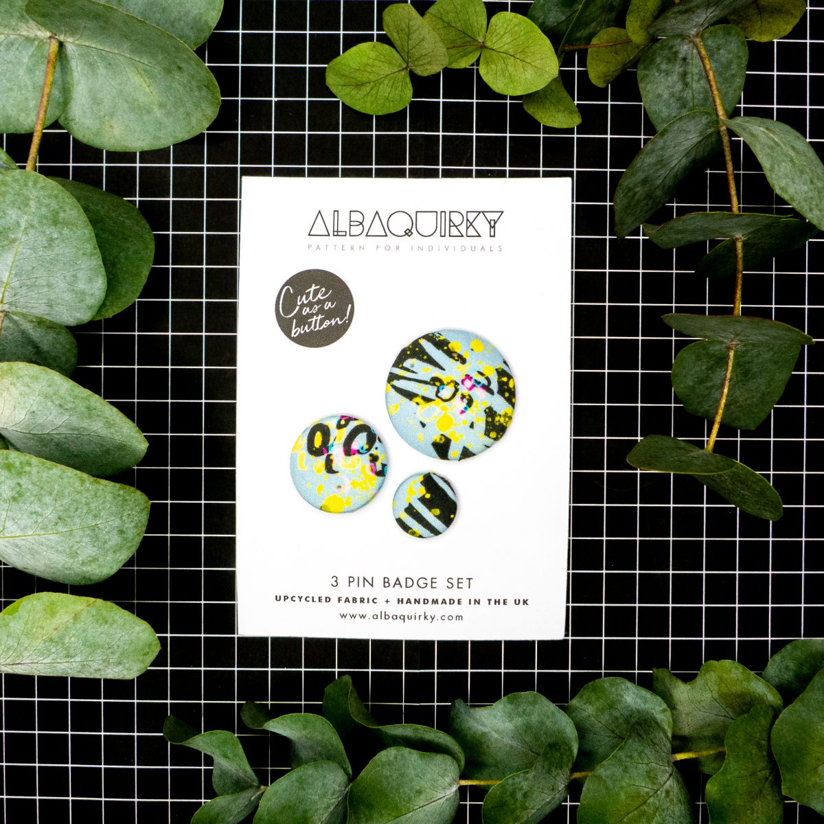 Cute as a button pin badge brooches 'Wild Meadow' - set of three