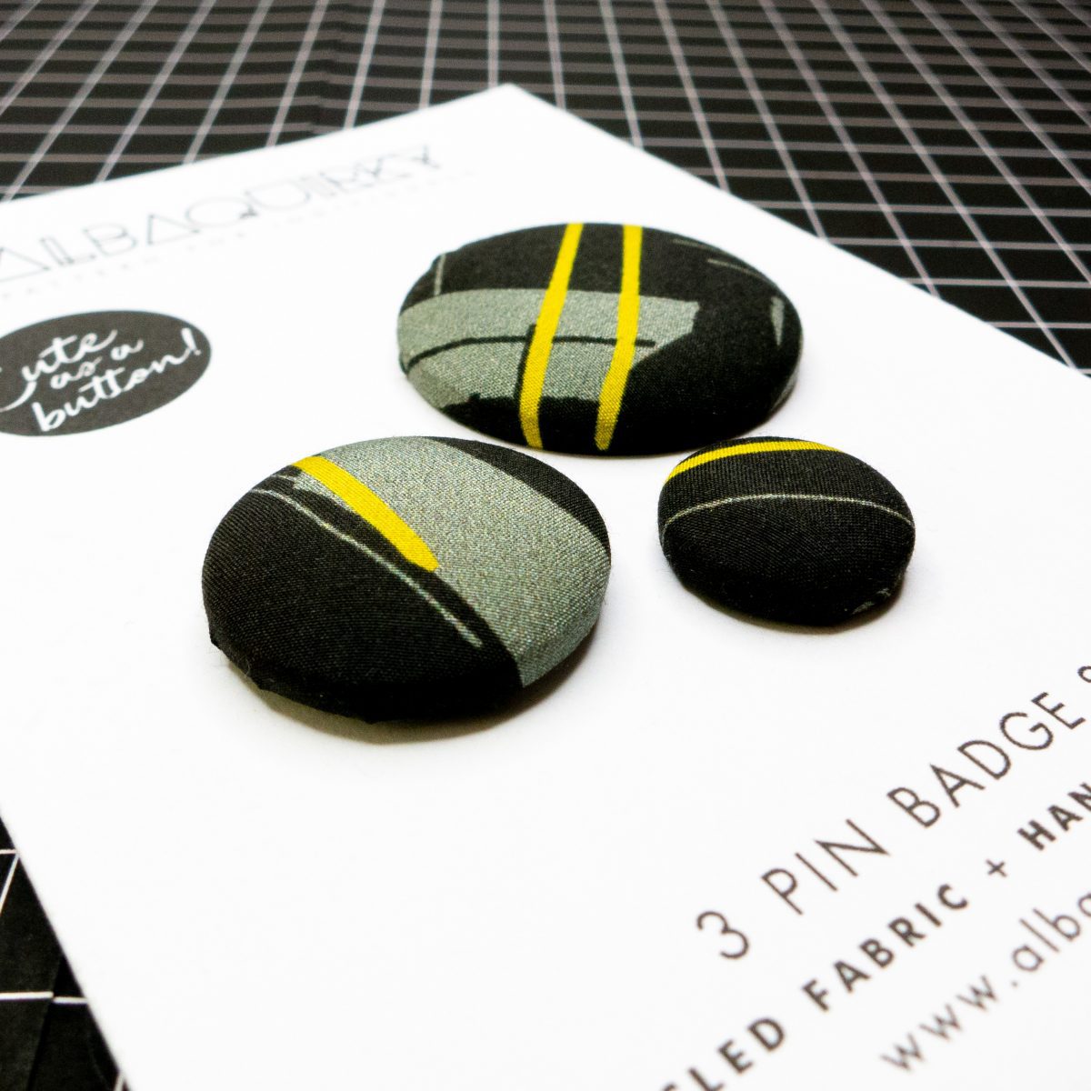 Cute as a button pin badge brooches 'Chevwrongs' - set of three