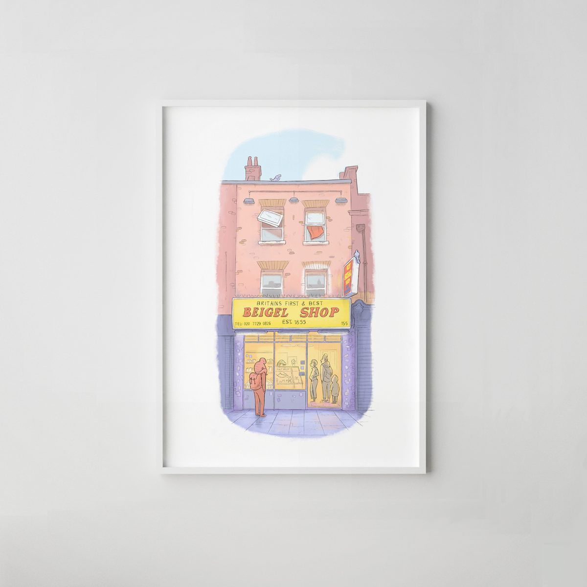 Beigel Shop Brick Lane, London Artwork, signed print