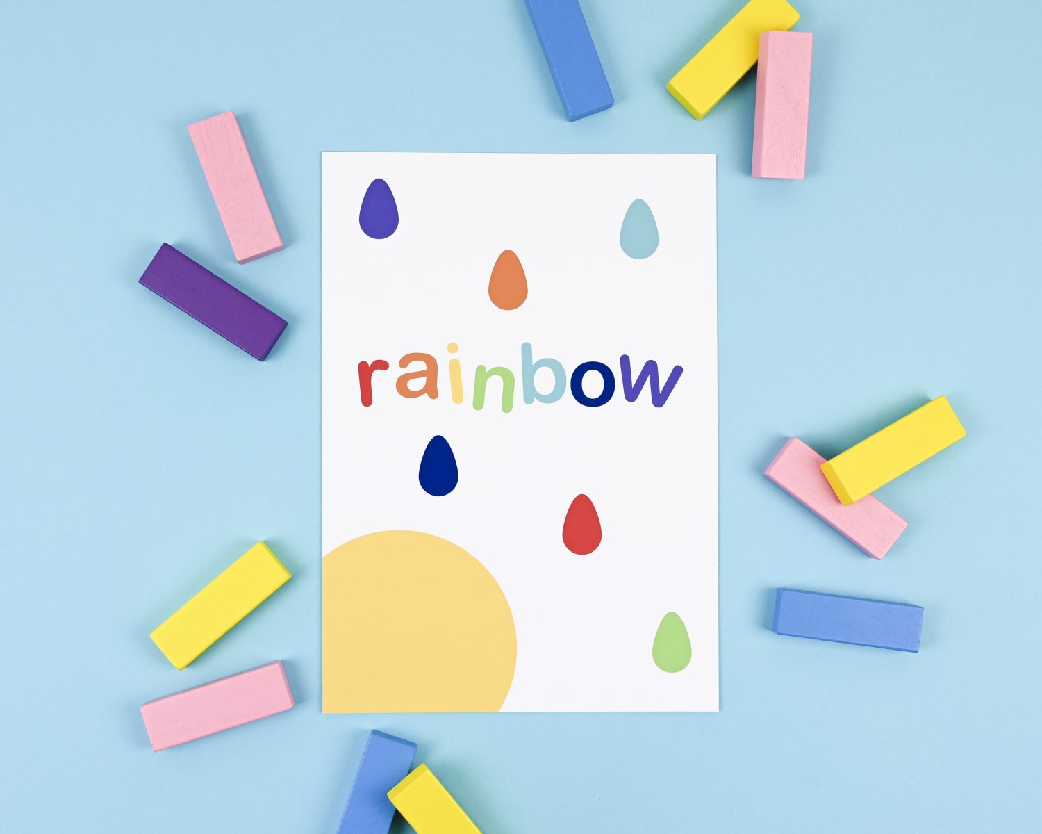 Rainbow Drops - kids art print