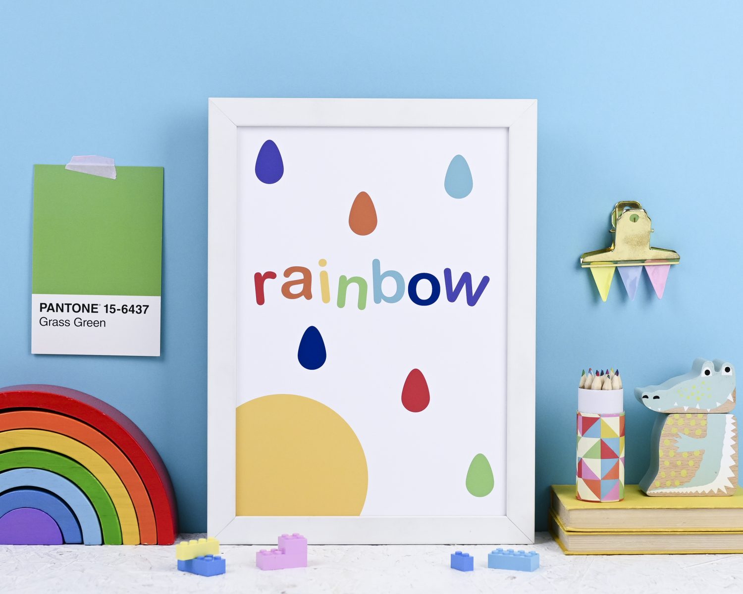 Rainbow Drops - kids art print