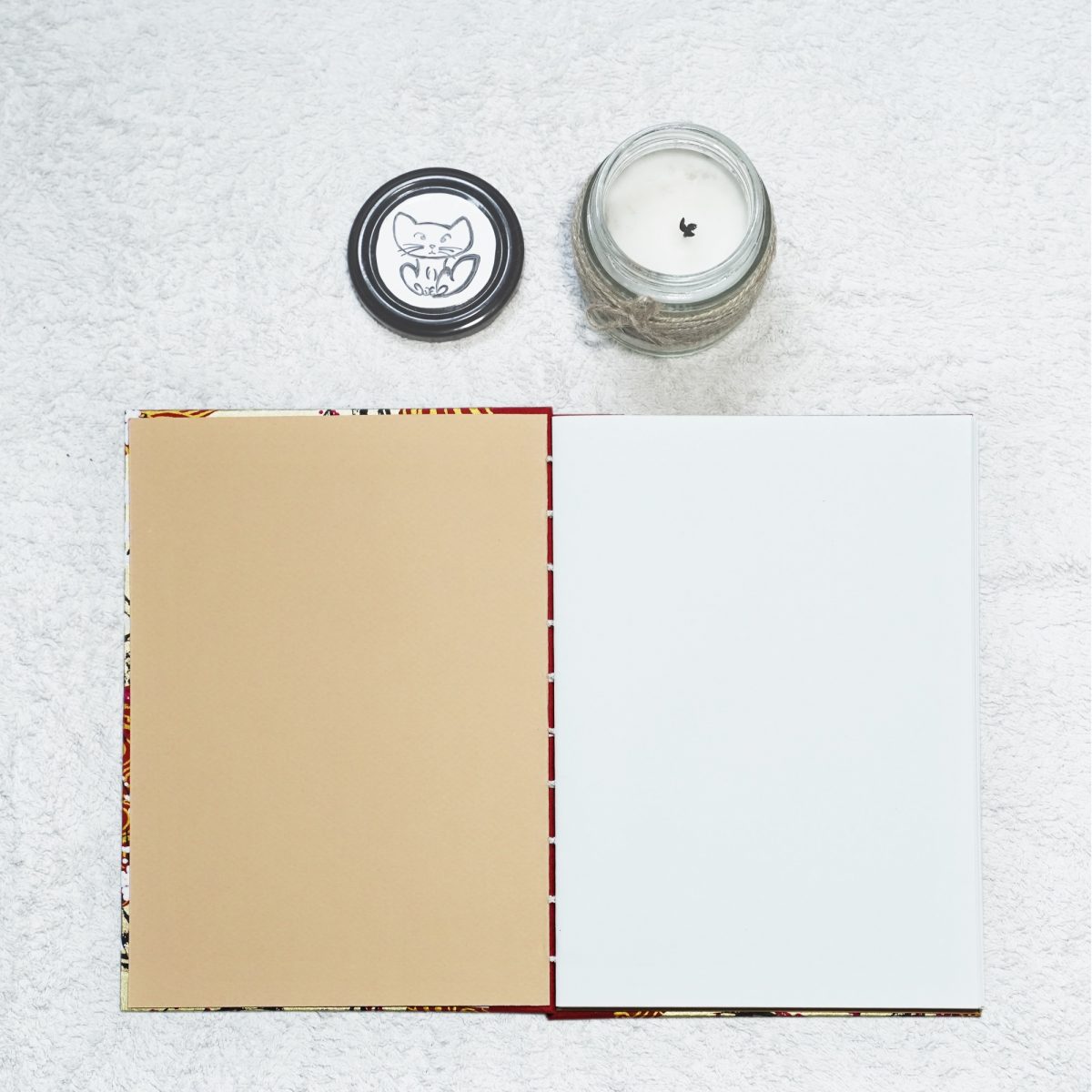 Bespoke A5 Handstitched - Handbound Notebook with recycled papers