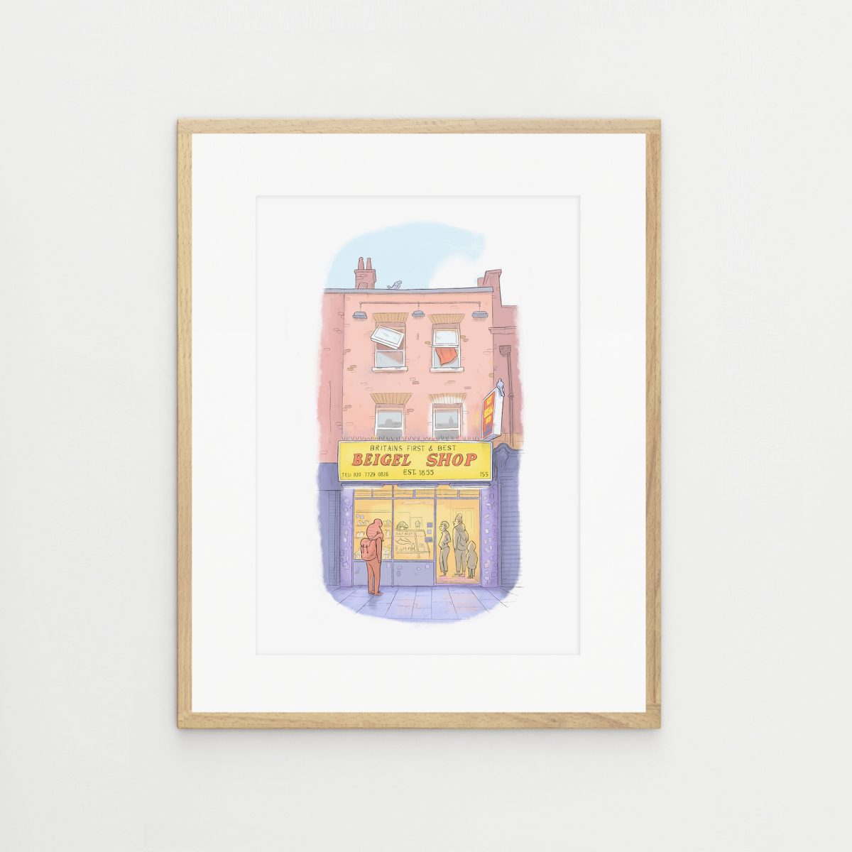 Beigel Shop Brick Lane, London Artwork, signed print