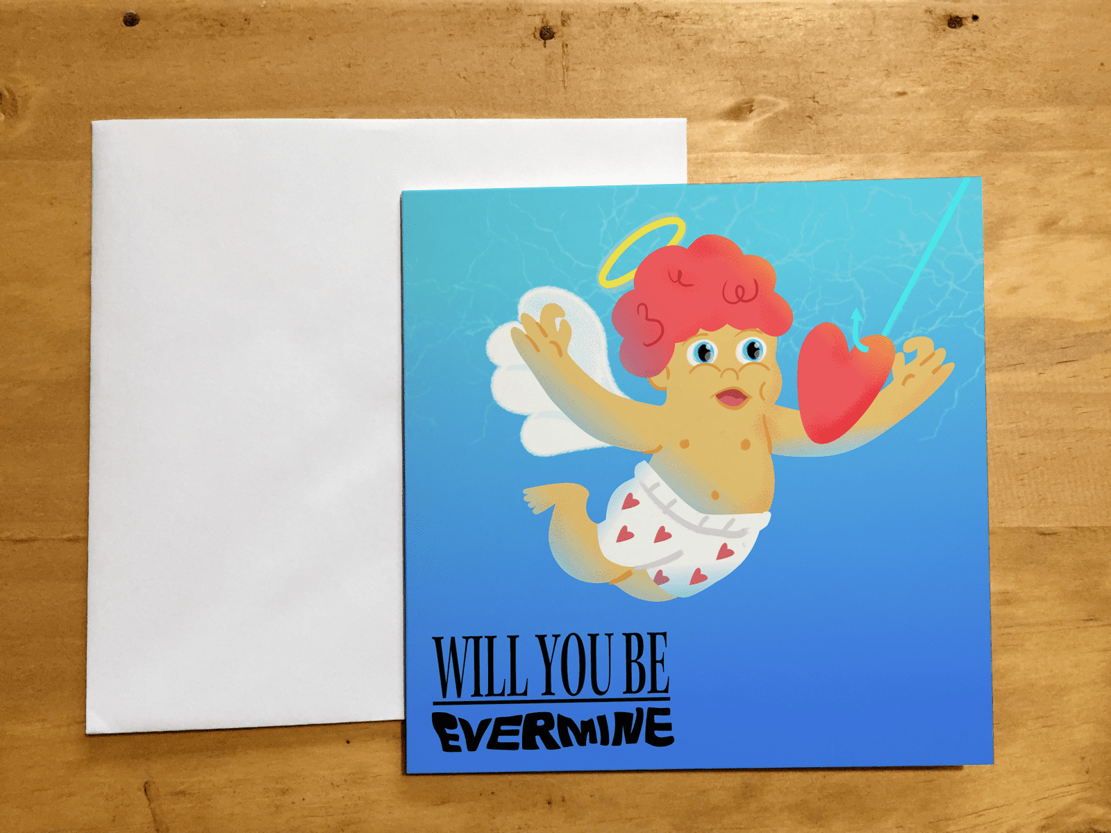 Will you be evermine - Nirvana Album art square love card Nevermind parody