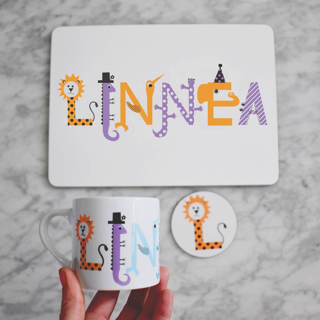 Children's Personalised Placemat - Gift Set