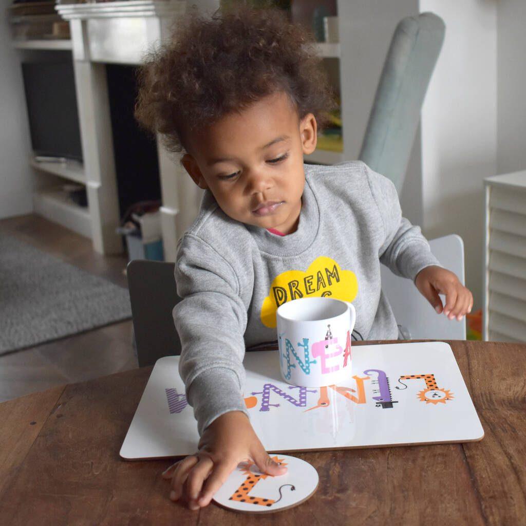 Children's Personalised Placemat - Gift Set