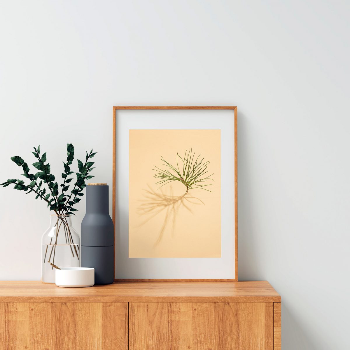 'Pine Tree on Yellow' Fine Art Print (Unframed) from the series 'Sun, Shadows and Little Trees'