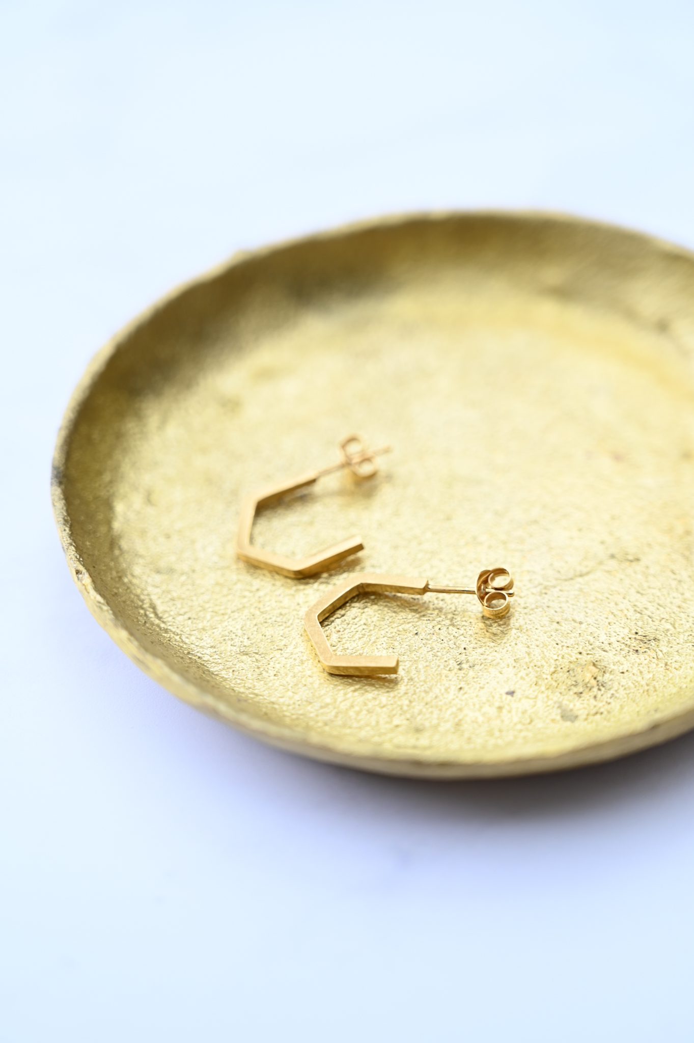 Hexagon Hoops Earrings - Sterling Silver