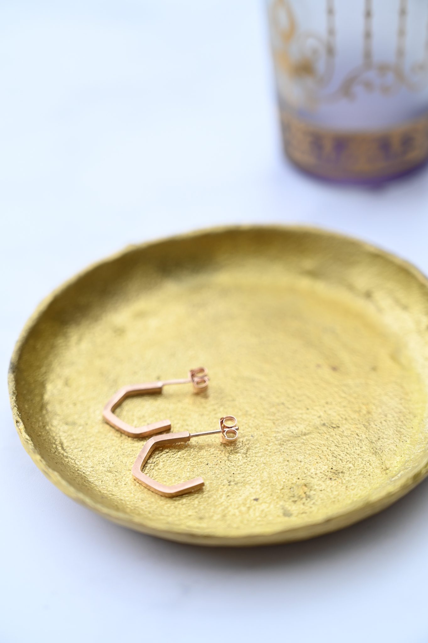 Hexagon Hoops Earrings - Sterling Silver