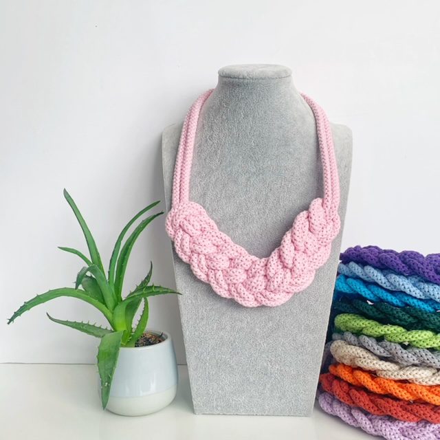 Lena Necklace - Colour Block Knotted Cotton Rope Necklace