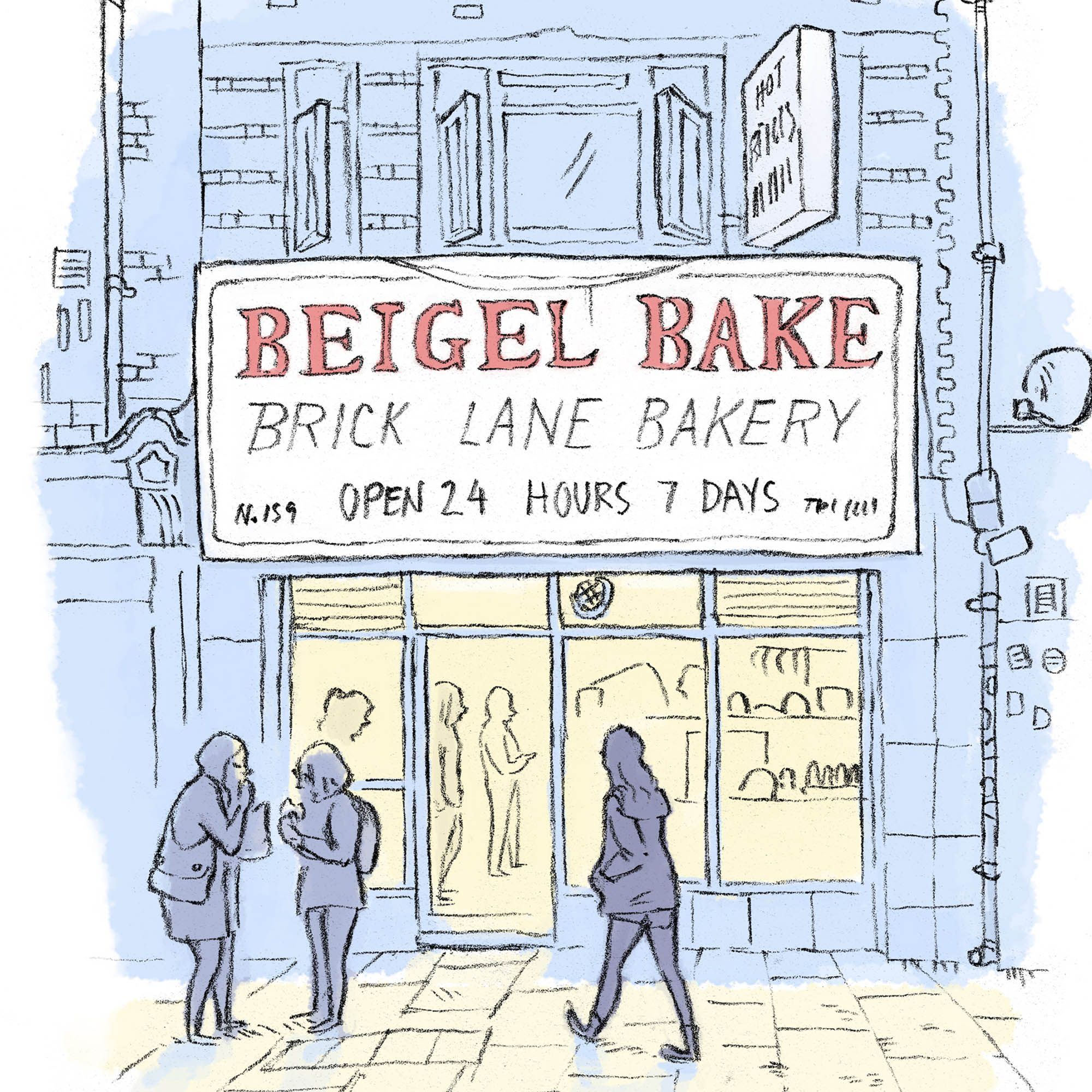 Beigel Bake Brick Lane, East London, signed print