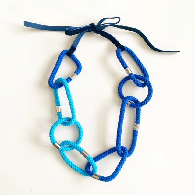 MoMA Necklace - Geometric Shaped Cotton Rope Statement Necklace