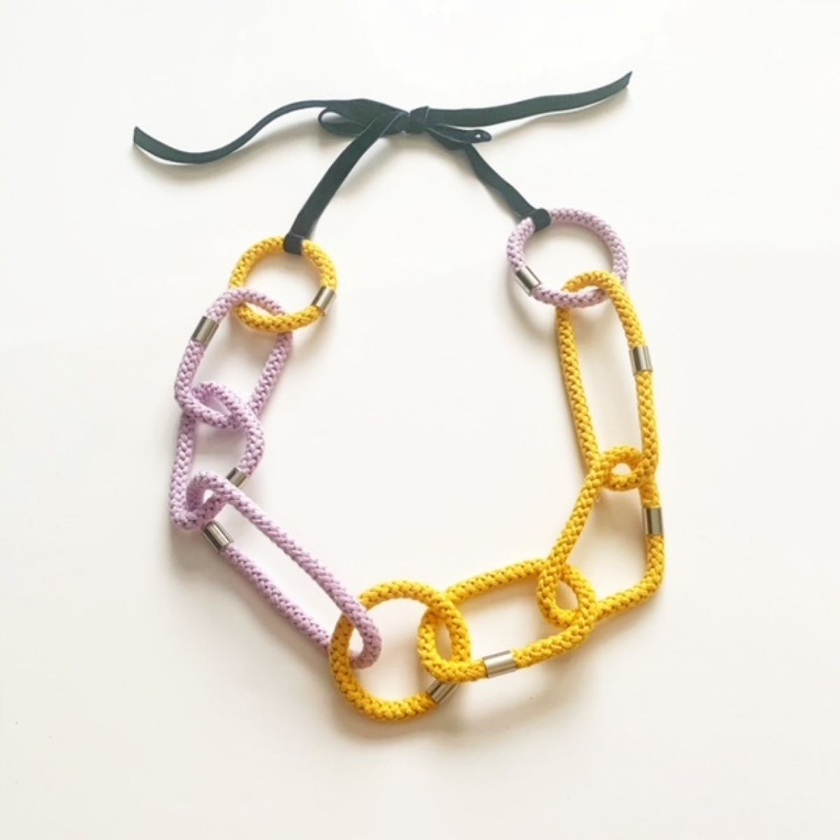 MoMA Necklace - Geometric Shaped Cotton Rope Statement Necklace